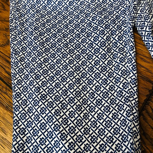 Lands' End Womens 8 Casual Pants Elastic Lounge Beach Nautical Preppy Blue White - Picture 11 of 11