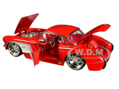 1957 CHEVROLET CORVETTE RED 1/24 DIECAST MODEL CAR BY JADA
