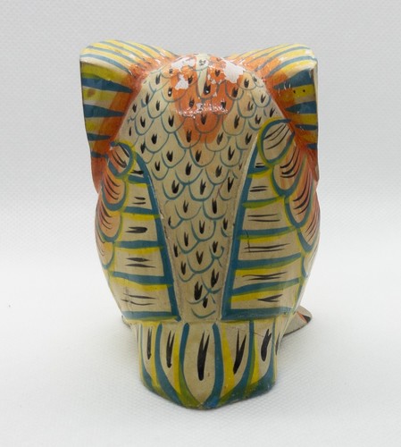 Hand Carved & Painted Wood OWL Figurine From Bali, Indonesia, Vintage 1960s - Picture 3 of 10