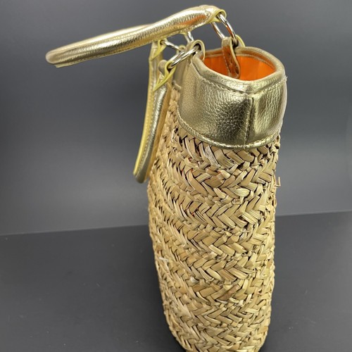 Defecto* Bolso de Mano Victoria's Secret Paja Vida Playa Natural Beige Naranja Palmera - Imagen 3 de 10