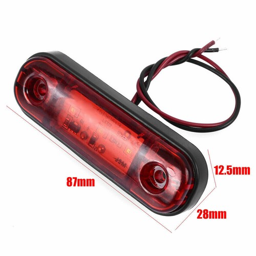 2X Red 3-LED Side Marker Lights 3.4" Truck Trailer Sealed Clearance Lights 12V - Picture 8 of 9