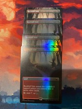 MTG Innistrad Midnight Hunt Rockfall Vale Borderless x 4, Three Foil