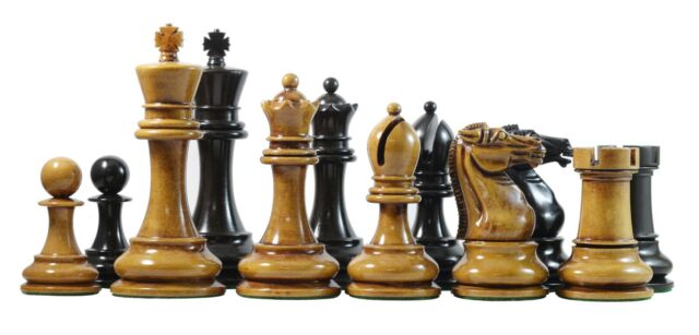 Reproduced BCC 1900-01 Edition Staunton Stroud Club 4.4" Distressed Chessmen