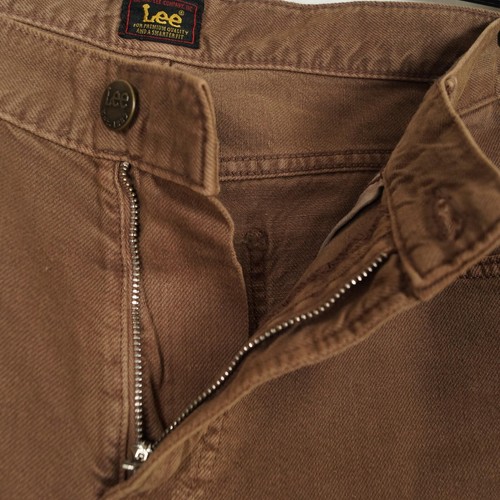 LEE WEST Men's Jeans Size W32 L32 Regular Fit Tapered Brown Button - Picture 4 of 11
