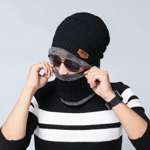 Winter Kinder Beanie Mütze/Loop Schal Strickmütze Sets Erwachsene Pelzmütze Warm - Bild 23 von 32