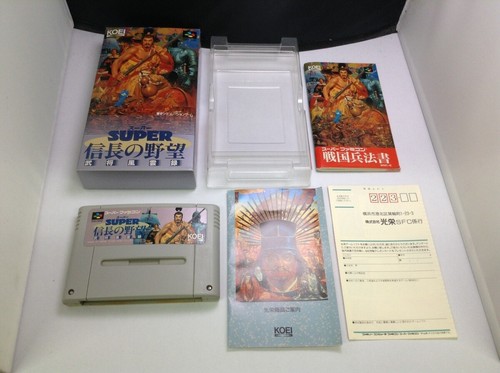 Super Nobunaga's Ambition Busho Fuunroku Nintendo Super Famicom software w/box