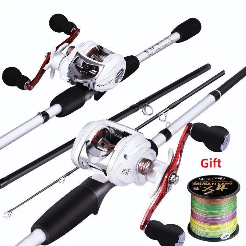 1.98M Bass Fishing Rod and Baitcasting Fishing Reel Ultralight Casting