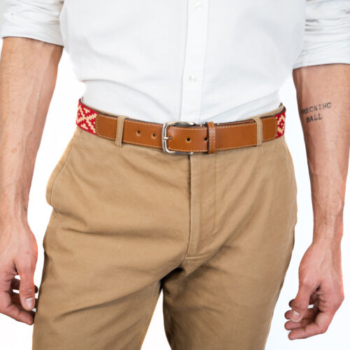 Cintura polo intrecciata fatta a mano leggera in pelle conciata al vegetale unisex - Foto 2 di 7