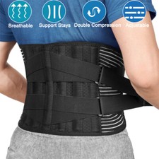 Mens Lumbar Lower Back Support Belt Work Brace Waist Wrap Pain Relief Sciatica