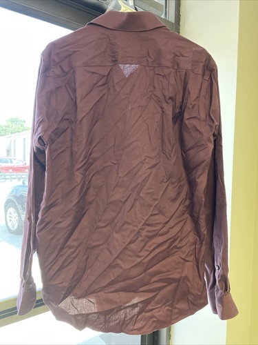 Awearness By Kenneth Cole L 16 34/35 Maroon Button Up Dress Shirt For Men - Picture 2 of 4