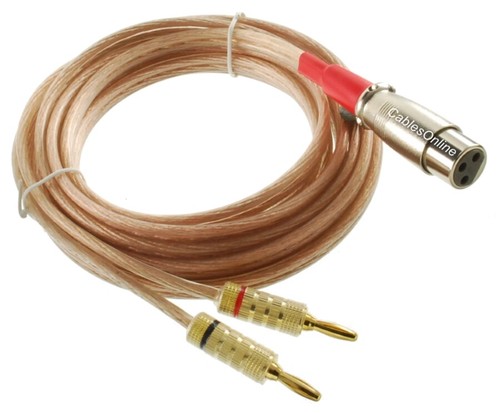 6ft CablesOnline 12AWG Speaker Wire 4-Banana Plug to 2- XLR Jacks Audio Cable - Picture 2 of 5