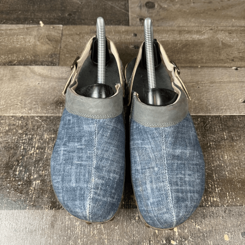 Scarpe Kalso Earth Shanti donna 8 slip on tessuto denim, zoccoli borchie pelle mul - Foto 3 di 10