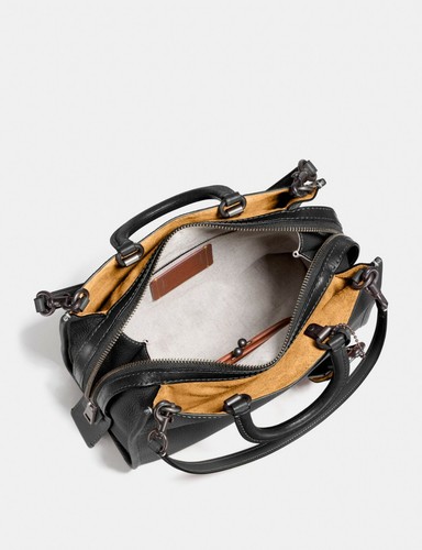 Borsa a tracolla Coach Rogue 30 pelle ciottoli blu ardesia nuova con etichette F38124 - Foto 6 di 9