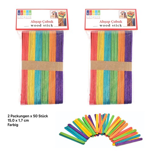 50-500 Stück | Holzstiele Holz Eisstiele Holzspatel Holzstäbchen zum Basteln - Bild 8 von 14