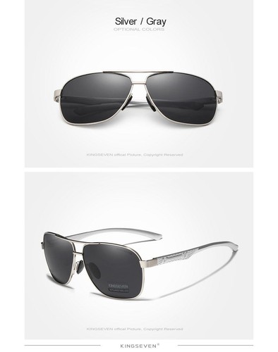 Occhiali da sole uomo Kingseven 2024 marca alluminio polarizzati Uv400 specchio uomo occhio pro - Foto 15 di 31