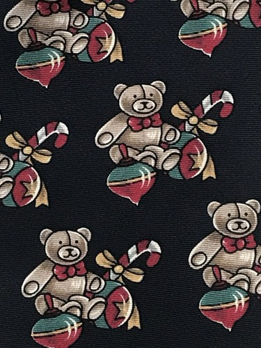 American Traditions Christmas Theme Italian Silk Necktie Teddy Bear/Toy 58” x 4” - Picture 9 of 11