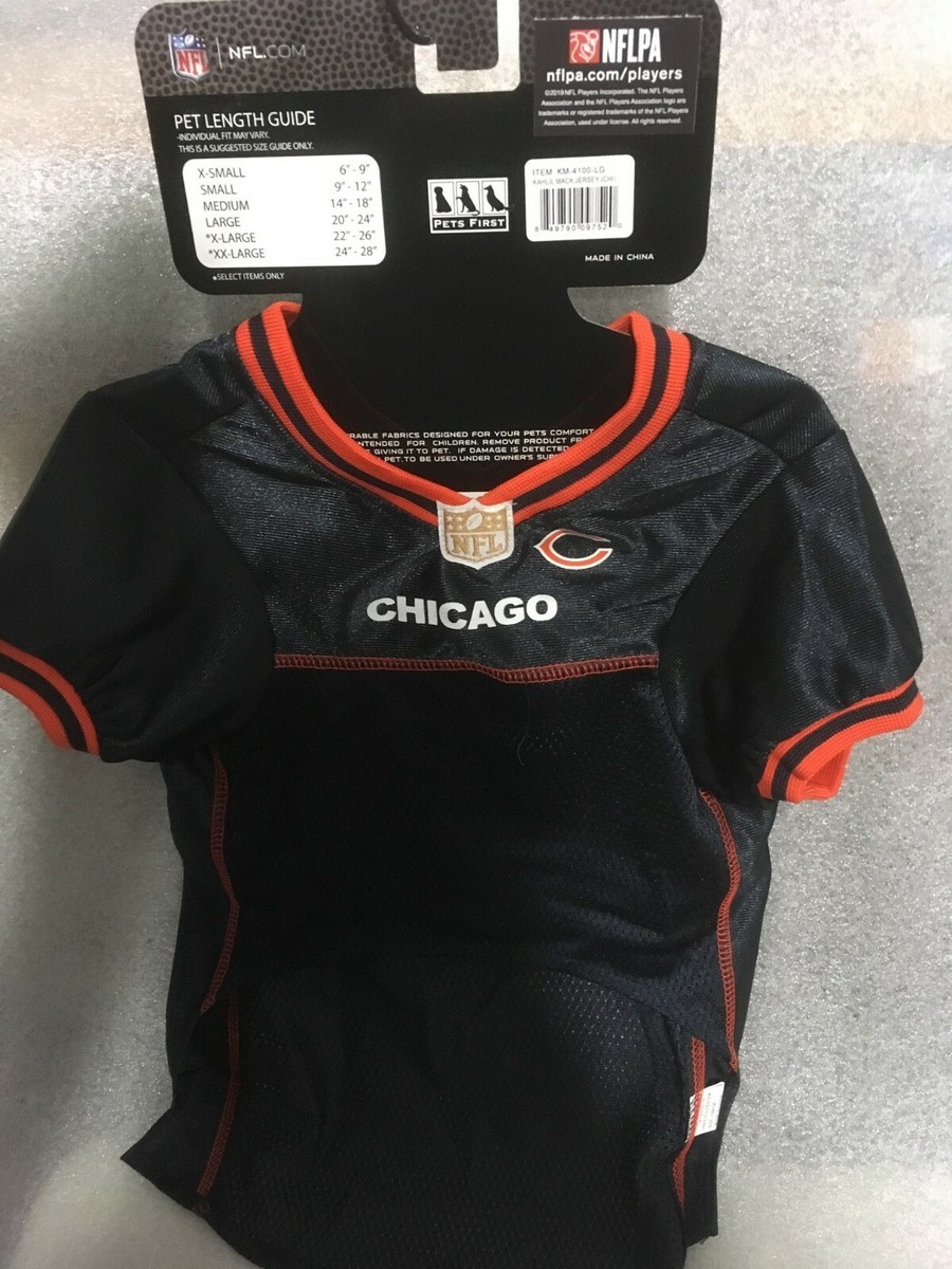 KHALIL MACK 52 Chicago Bears Licensed NFLPA Dog Jersey Navy Sizes XS XL