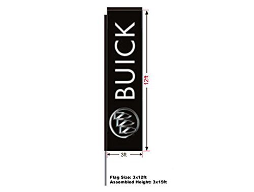 Buick Swooper Flutter Windless Retail Feather Flag | 3ft W x 15ft Tall - Picture 1 of 2