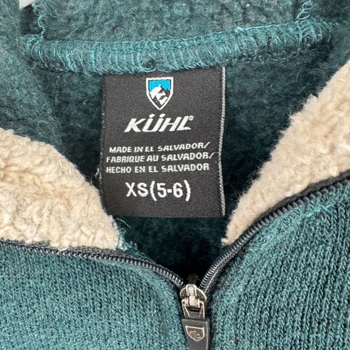 Kuhl Apres Fleece Zip Hoodie Jacket Sweater Girl's Size XS 5/6 Green - Picture 5 of 10