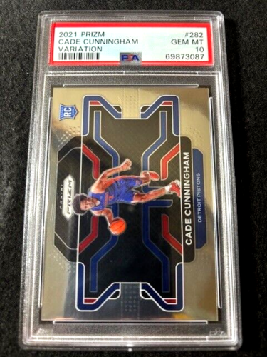 2021 Panini Prizm Variation Cade Cunningham #282 RC Rookie PSA 10 GEM MT Pistons