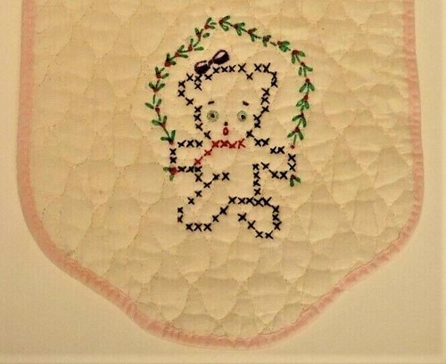 Vintage Embroidered Babies Bib Cute Handmade Bib - Picture 2 of 3