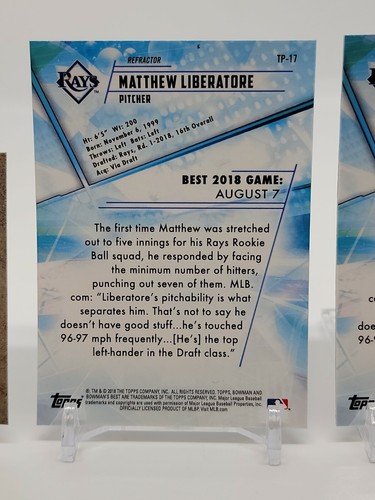 (3) MATTHEW LIBERATORE 2018 Bowman's Best REFRACTOR CARDINALS CALLED UP π₯ - Picture 7 of 8