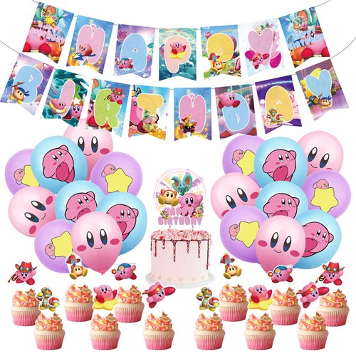 Kirby Happy Birthday Decoración de Cumpleaños Banner Globos para Niños Niñas*-* - Imagen 1 de 9