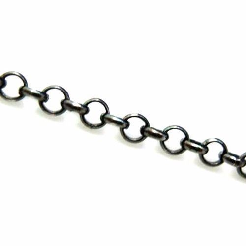 Oxidierte Sterlingsilberkette, unfertige Großhandelskette - 2 mm Rollenkette - Bild 2 von 2