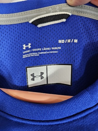 Under Armour Felpa Uomo Med Blu Pullover Sciolto Allargamento Logo Università - Foto 4 di 12