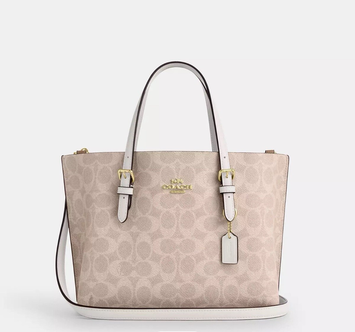 NWT COACH Mollie tote bag 25 in signature canvas gold/sand