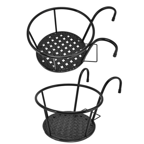 2pcs Iron Art Hanging Railing Plant Holder Flower Pot Holders For Outdoor - Picture 14 of 24