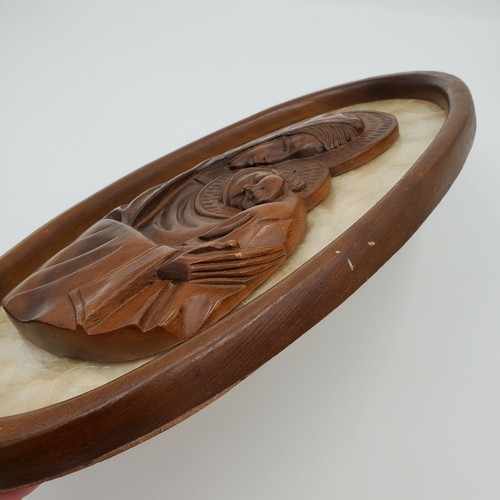 Madonna & Child Virgin Mother Mary Jesus Vintage Wood Wall Plaque Sculpture - Picture 5 of 12