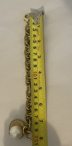 JOHN WIND Sorority Gal Cotton Pearl Initial Bracelet Gold Tone Letter “S" - Picture 5 of 5