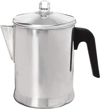 Heavy Duty Stove Top Percolator Coffee Pot Maker Aluminum Steel 9-Cup / 3 Cup