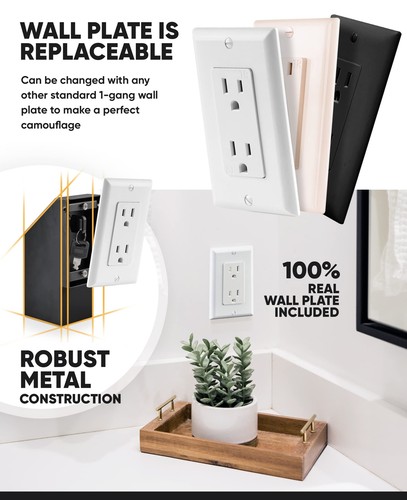 Elder Welder Wall Outlet Hidden Safe Real Wall Plate Safe for Money Easy Ins... - Picture 6 of 7