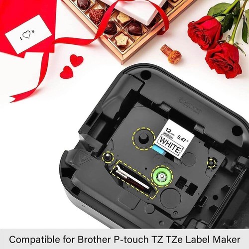 200pk TZe-R231 TZ-R231 Ribbon Tape Black on White For Brother PT-550 PT-D800W - Picture 4 of 11