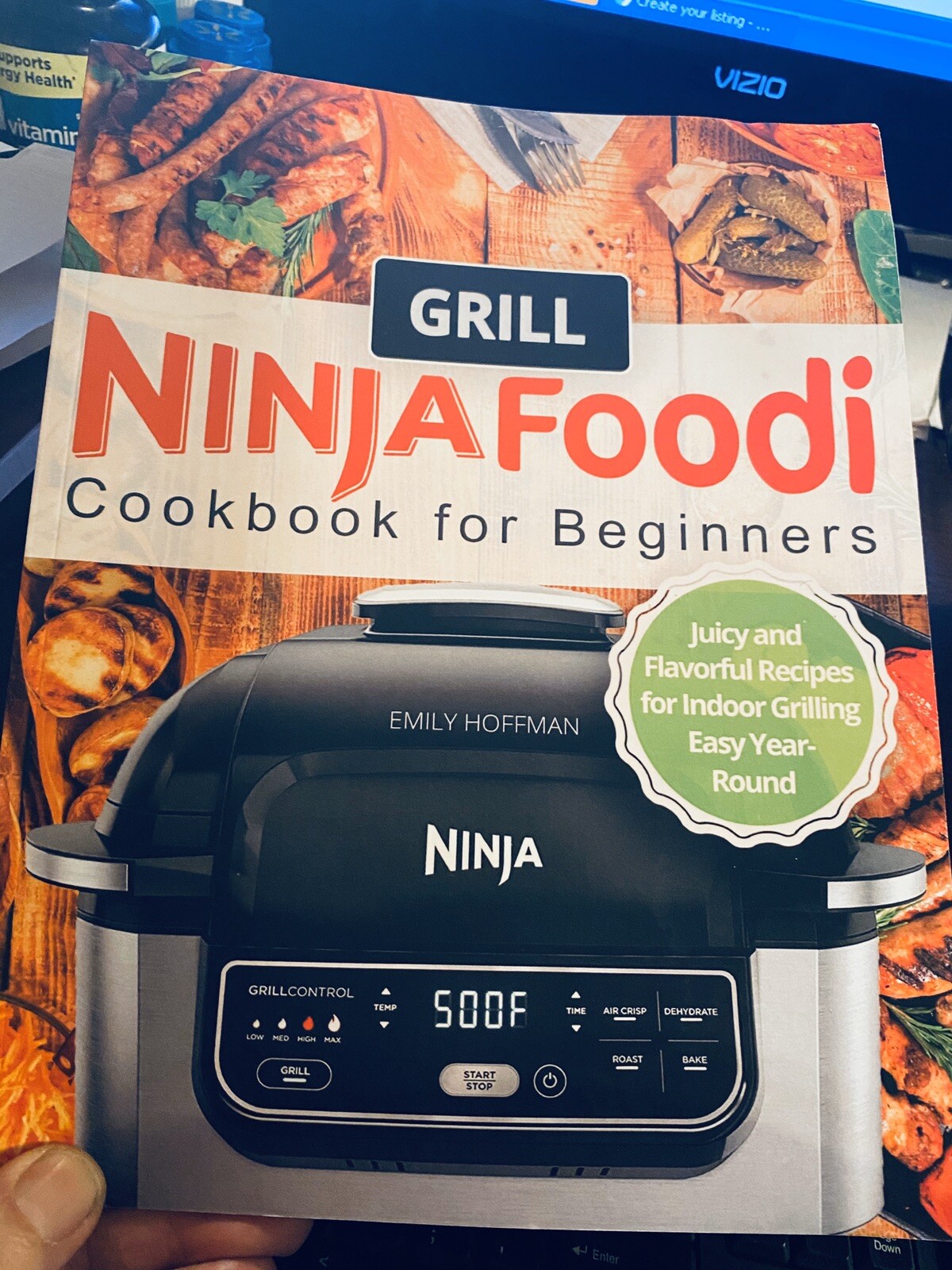 Ninja Foodi Grill Cookbook for Beginners with Easy Year-Round Indoor Grilling Recipes by Emily Hoffman-image