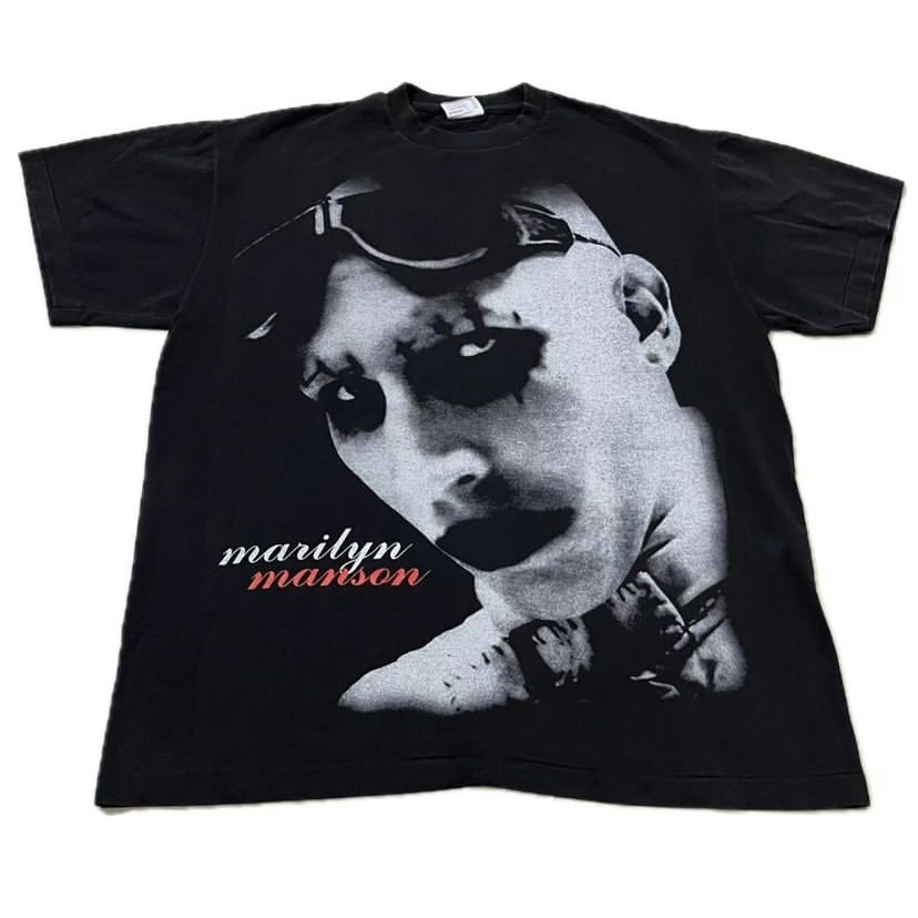 VTG Marilyn Manson Size XL There is No time to Discriminate 90s T 