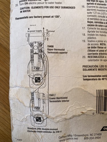 Kit Sintonizzazione Scaldabagno 240V, 4500W Elementi Solo Scaldabagni 2 Elementi - Foto 5 di 6