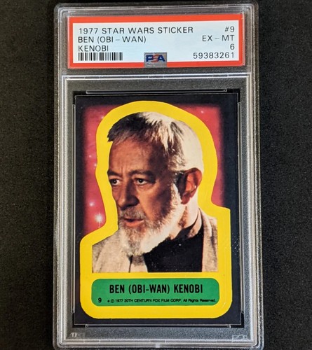 1977 Topps Star Wars BEN (OBI-WAN) KENOBI #9 Rookie RC Sticker EX-MT PSA 6