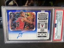 Dalen Terry 2022 Contenders Blue Shimmer Variation RC Auto 02/21 PSA 9