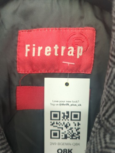 Firetrap Men's Blazer Chest: 36 in Grey Wool with Nylon, Polyester Overcoat - Picture 6 of 6