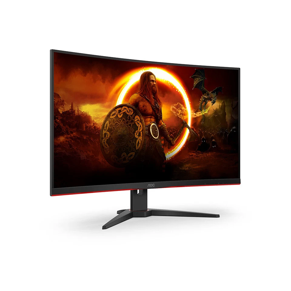 AOC C32G2ZE/BK 31.5" FHD Curved LED Monitor, Aspect Ratio 16:9, Resp Time 1 ms - Image 2 of 4