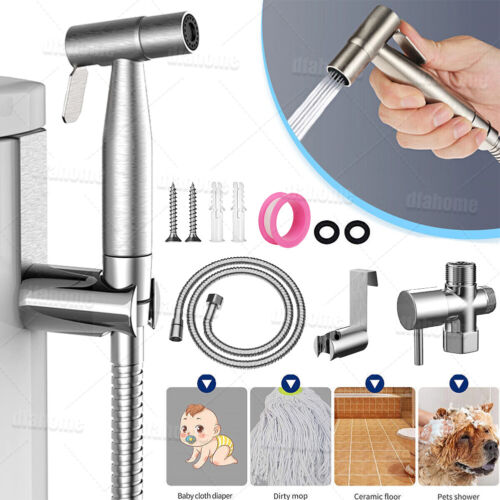 Stainless Steel Handheld Toilet Bidet Sprayer Set Kit Faucet Spray For Bathroom