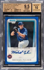 2011 BOWMAN CHROME DRAFT BLUE REFRACTOR MICHAEL FULMER /150 BGS 9.5 AUTO 10