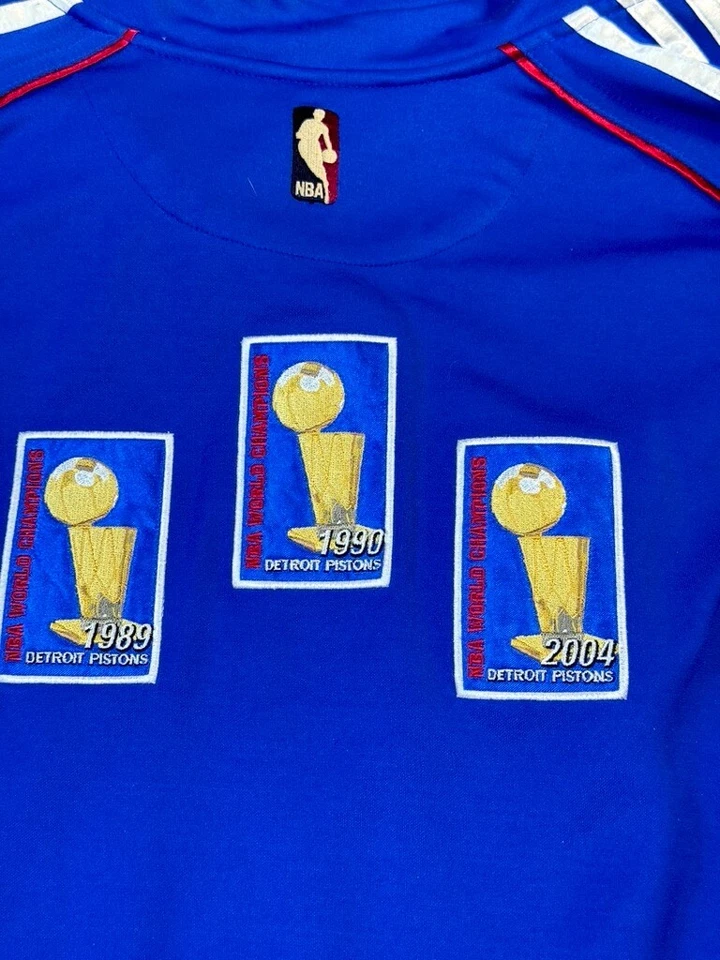 Chaqueta De Colección Detroit Pistons 3XL Emitida por el Equipo NBA CHAMP WARM UP 89 90 2004 Foto 2 de 4
