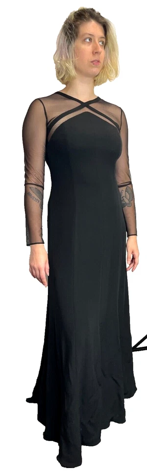 Vestido formal negro largo Armani Collezioni talla 10 Foto 2 de 4