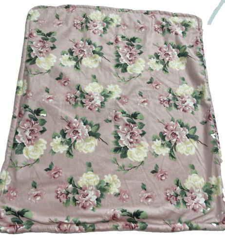 Blankets & Beyond Pink Floral Baby Blanket Minky Lovey Plush 26x5x31 Shabby Chi