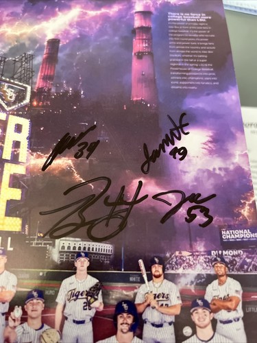 LSU CWS Champ Season 8.5x11 Auto Ty Floyd, Shores, Money, Coleman, Merrifield - Picture 3 of 3