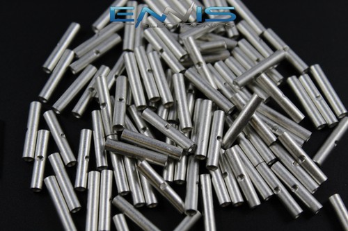 18-22 GAUGE 100 PK UNINSULATED NON INSULATED BUTT CONNECTOR TERMINAL WIRE URBC - Picture 3 of 4